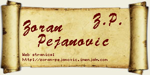 Zoran Pejanović vizit kartica